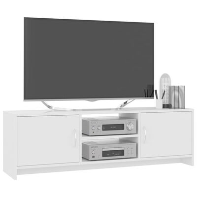 vidaXL Mueble TV madera contrachapada blanco brillante 120x30x37,5cm