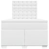 vidaXL Cama box spring con colch&oacute;n cuero sint&eacute;tico blanco 120x200 cm