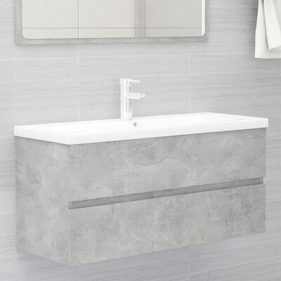 vidaXL Mueble con lavabo aglomerado gris hormigón