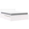 vidaXL Cama con cajones y colch&oacute;n madera maciza pino blanca 140x200 cm