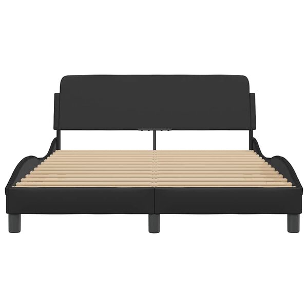 vidaXL Estructura de cama Dover cuero sint&eacute;tico negro 120x200 cm