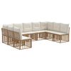 vidaXL Conjunto de sof&aacute;s de exterior Natural Poli&eacute;ster