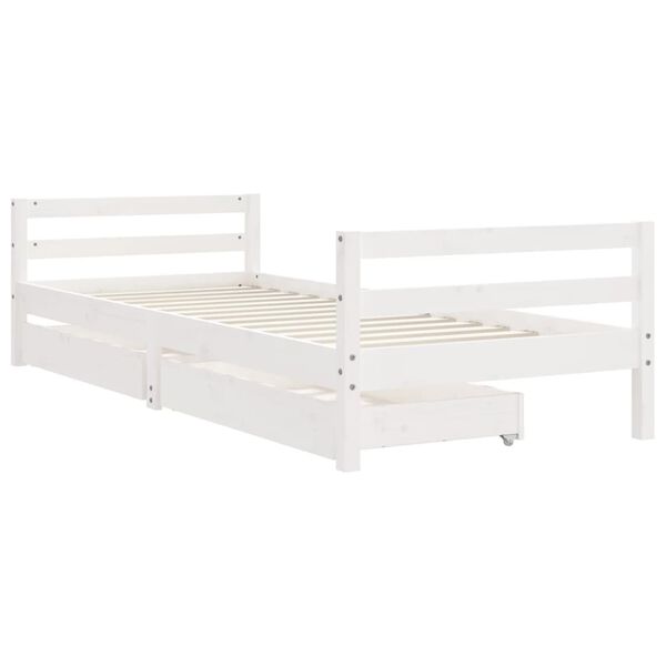 vidaXL Estructura cama niños con cajones madera pino blanco 80x200 cm