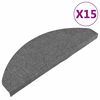 vidaXL Alfombrilla autoadhesiva de escalera 15 uds gris 65x22,5x3,5 cm
