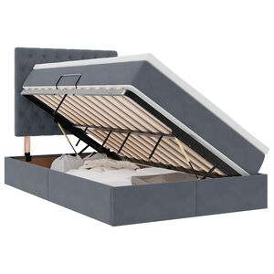vidaXL Cama con almacenamiento y LED con LED Gris oscuro 120 x 190 cm
