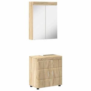 vidaXL Juego de muebles de ba&ntilde;o con estante TULUM Roble Sonoma