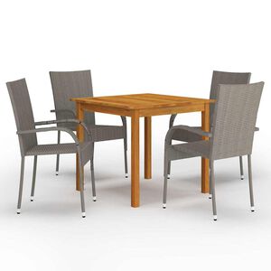 vidaXL Juego de comedor para jard&iacute;n 5 piezas gris