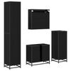 vidaXL Juego de muebles de ba&ntilde;o 4 pcs Roble Negro Madera de ingenier&iacute;a