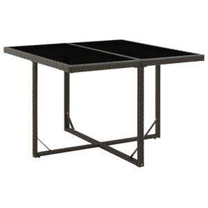 vidaXL Mesa de jard&iacute;n rat&aacute;n sint&eacute;tico y vidrio negra 109x107x74 cm