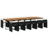 vidaXL Set comedor de jard&iacute;n con cojines 13 pzas rat&aacute;n sint&eacute;tico negro