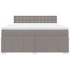 vidaXL Cama box spring con colch&oacute;n tela gris taupe 180x200 cm