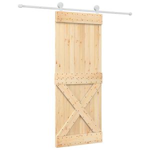 vidaXL Puerta Corredera 80 x 210 cm Natural y Blanco