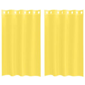 vidaXL Cortinas de gasa con ojales 2 uds amarillo