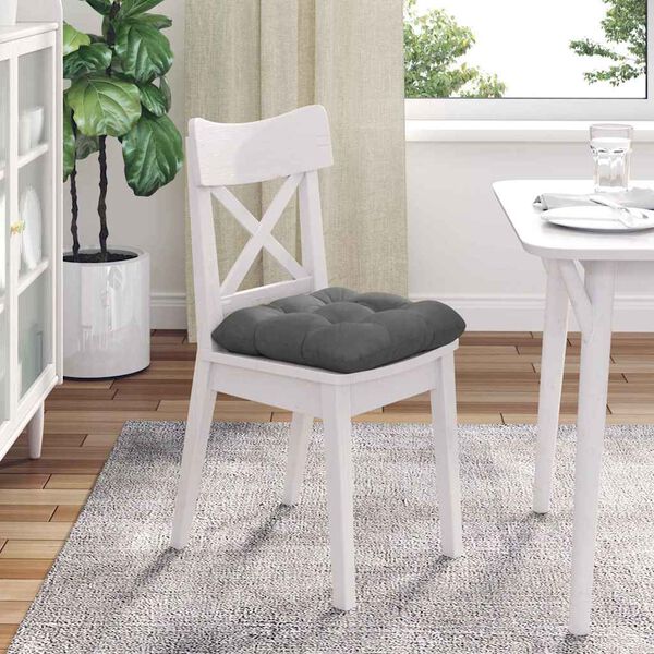 vidaXL Cojines para asiento 4 pcs Gris oscuro 40 x 40 cm