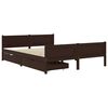 vidaXL Estructura cama 2 cajones madera pino marr&oacute;n oscuro 140x200 cm