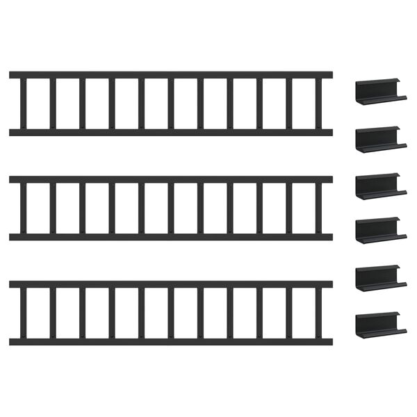 vidaXL Protecci&oacute;n de Nieve para Techo Negro 300 x 2,5 x 20 cm Acero