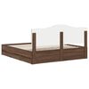 vidaXL Estructura de cama Roble marr&oacute;n 200 x 200 cm Madera Ingenieril