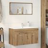 vidaXL Mueble de lavabo de ba&ntilde;o madera roble artisan 90x38,5x46 cm