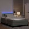 vidaXL Cama Box Spring LED con LED Gris Claro 120 x 190 cm Terciopelo