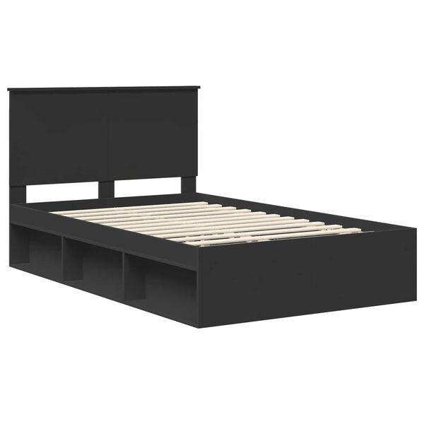 vidaXL Estructura de cama Negro 120 x 190 cm Madera de pino macizo