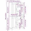 vidaXL Aparador alto Roble Negro 69,5 x 34 x 180 cm