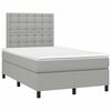 vidaXL Cama box spring con colch&oacute;n tela gris claro 120x190 cm