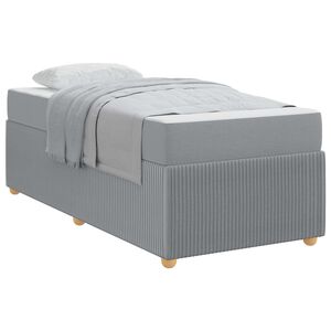 vidaXL Estructura de cama con colch&oacute;n Gris Claro 80 x 200 cm tela