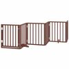 vidaXL Puerta de perros plegable 15 paneles madera &aacute;lamo marr&oacute;n 750 cm