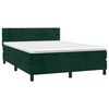 vidaXL Cama box spring colch&oacute;n y LED terciopelo verde oscuro 140x200cm