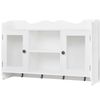 vidaXL Armario de pared estante expositor vidrio MDF blanco libros/DVD