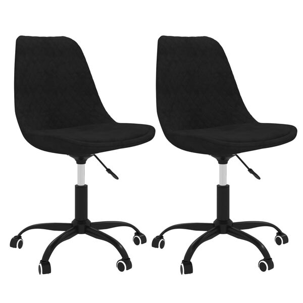 vidaXL Sillas de comedor giratorias 2 unidades tela negro