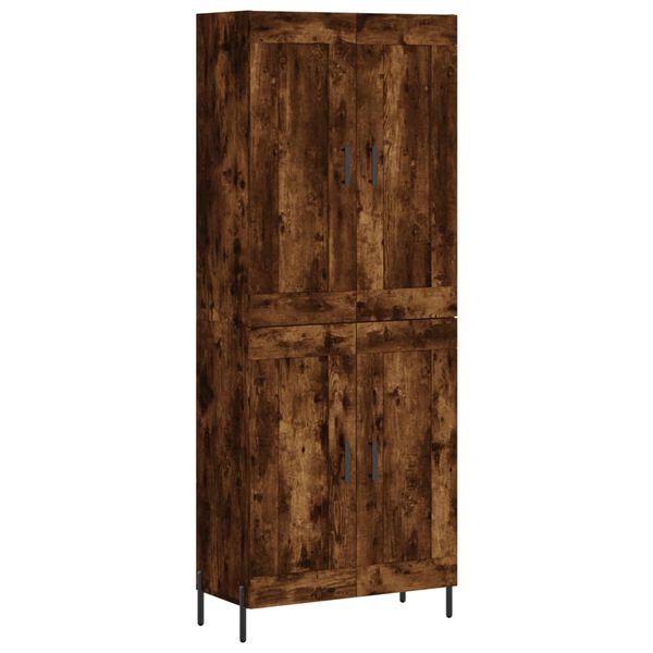 vidaXL Aparador alto madera contrachapada roble ahumado 69,5x34x180 cm