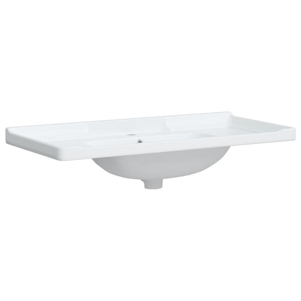 vidaXL Lavabo de ba&ntilde;o rectangular cer&aacute;mica blanco 71x48x19,5 cm