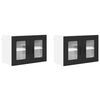 vidaXL Armario de cocina mural con estante 2 pcs Negro 60 x 31 x 40 cm