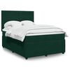 vidaXL Cama box spring con colch&oacute;n terciopelo verde oscuro 140x190 cm