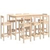 vidaXL Set de bar 9 piezas madera maciza de pino