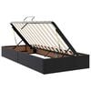vidaXL Cama con almacenamiento y LED Negro 90 x 190 cm Cuero sint&eacute;tico