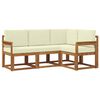 vidaXL Conjunto de sof&aacute;s de exterior 4 uds. Natural y Crema
