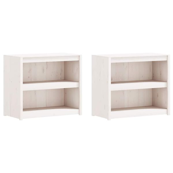 vidaXL Muebles de cocina de exterior 2 pzas madera maciza pino blanco