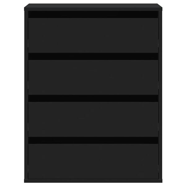 vidaXL Cajonera de esquina madera de ingeniería negra 60x41x76 cm