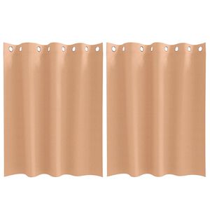 vidaXL Cortinas Opacas con Anillas 2 uds. Marr&oacute;n Claro 140 x 140 cm