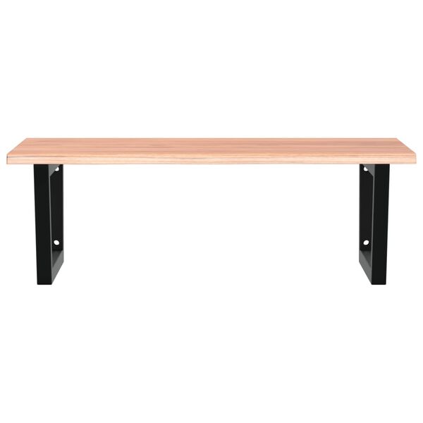 vidaXL Estante de lavabo de pared de acero y madera maciza de roble