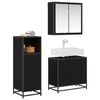 vidaXL Juego de muebles de ba&ntilde;o 3 pcs Roble Negro Madera de ingenier&iacute;a