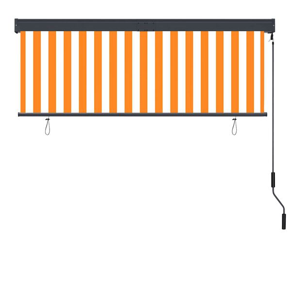 vidaXL Estor enrollable de exterior blanco y naranja 160x250 cm