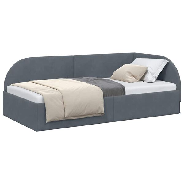 vidaXL Estructura de cama en esquina Gris oscuro 80 cm x 200 cm