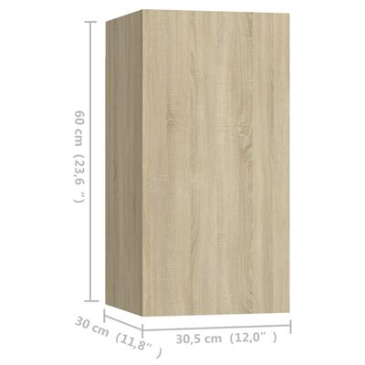 vidaXL Mueble de TV 2 uds madera contrachapada roble 30,5x30x60 cm