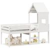 vidaXL Cama alta con techo madera maciza de pino blanco 80x200 cm