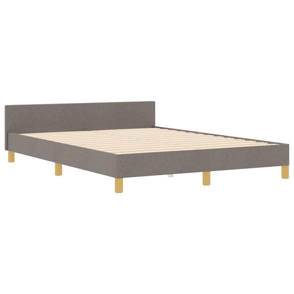 vidaXL Estructura de cama con cabecera Taup&eacute; 160 x 200 cm tela