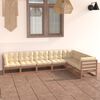 vidaXL Set de muebles de jard&iacute;n 7 pzs cojines madera pino marr&oacute;n miel