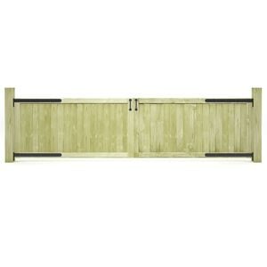 vidaXL Puertas de valla madera de pino impregnada 300x75 cm 2 uds